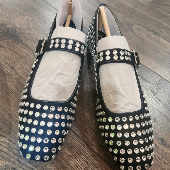 Sam Edelman Studded Black Mary Jane Flats - Picture 3 of 6